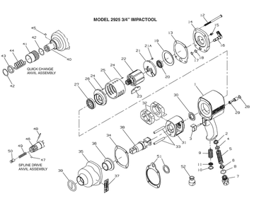 Diagram Diagram and Parts List for IR2925RB  Ingersoll Rand Wrench
